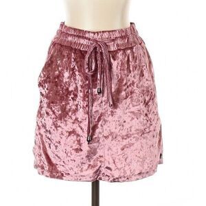 BSBW Keisha Pink Crushed Velvet Mini Skirt S NWT LF Stores Miniskirt